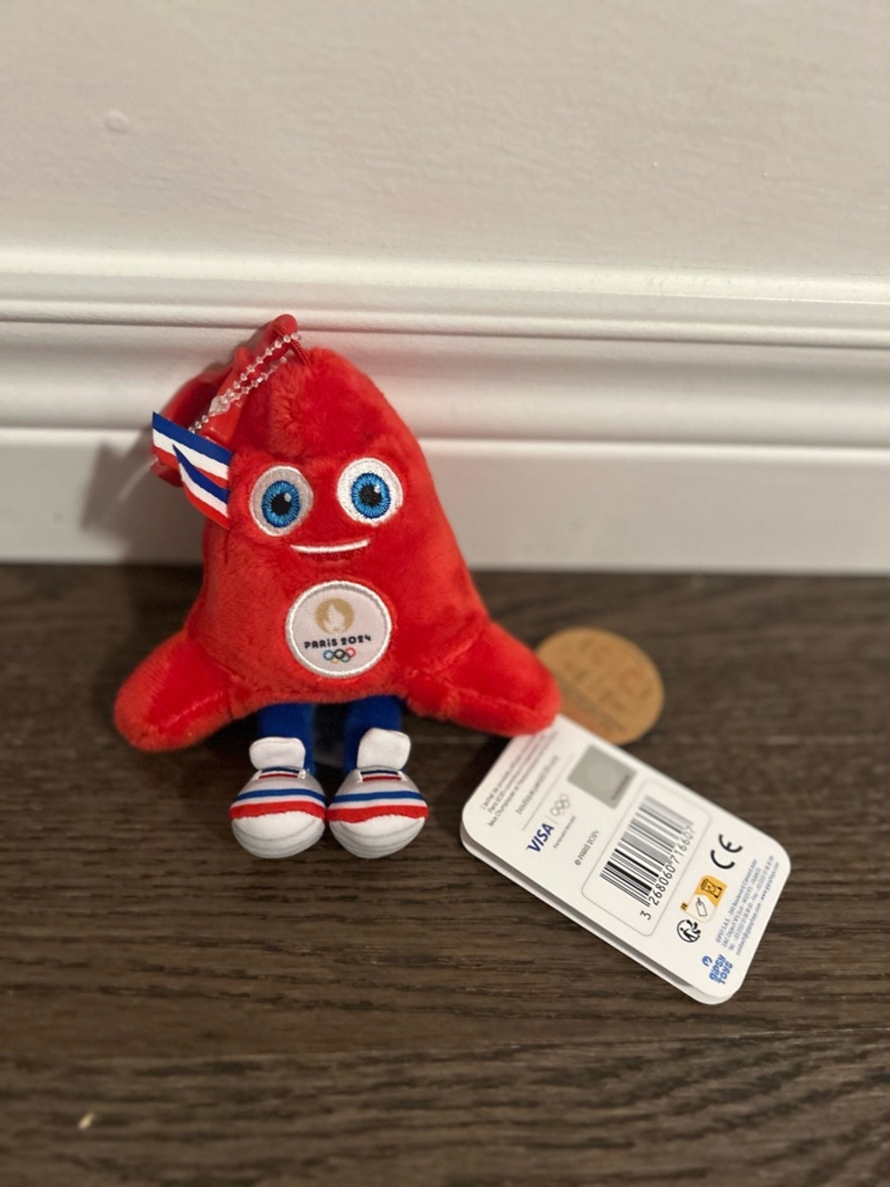 Red Paris 2024 Mascot Plush Keychain - Kids Toy